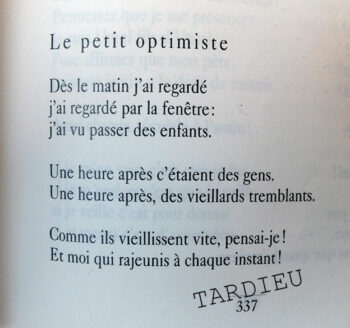 le petit optimiste poème de jean tardieu